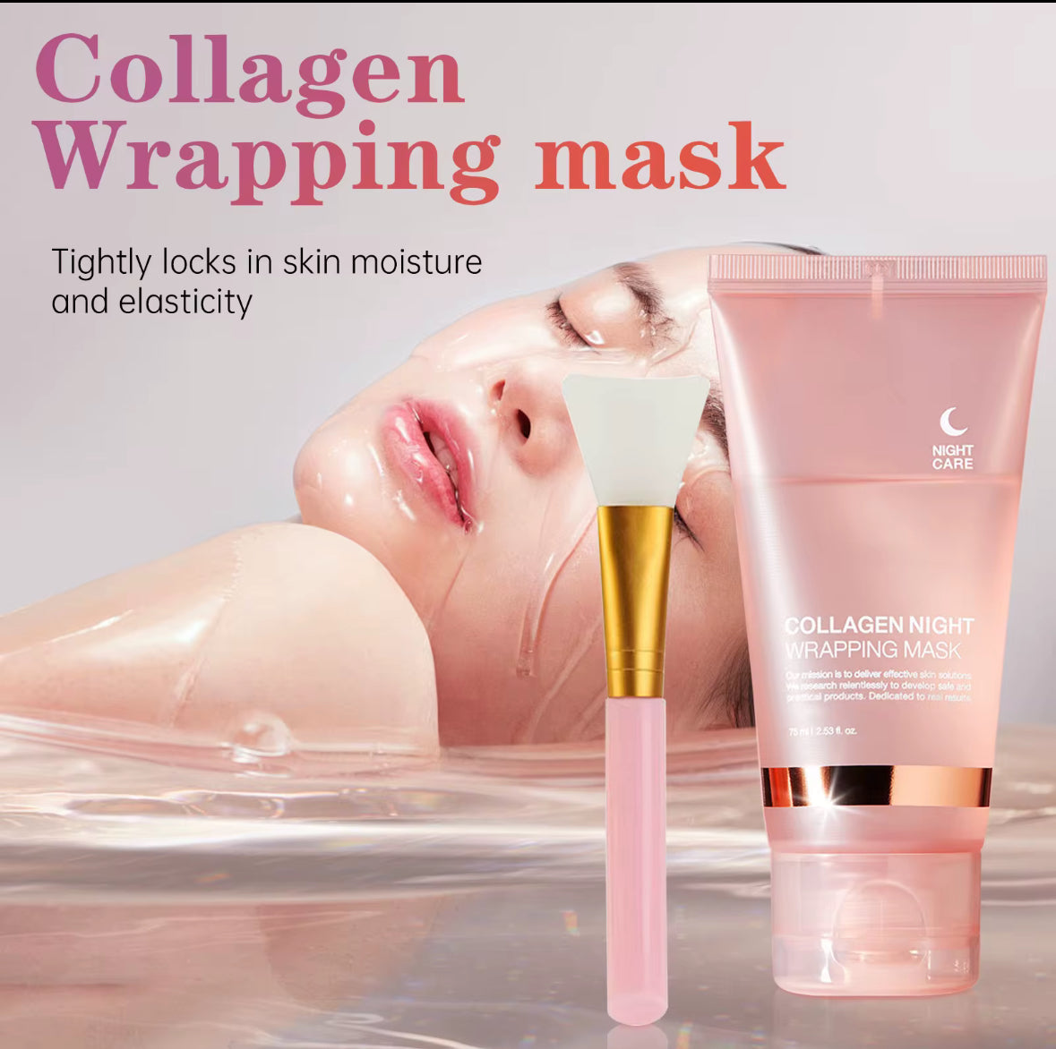 Mascarilla facial de arranque con colágeno
