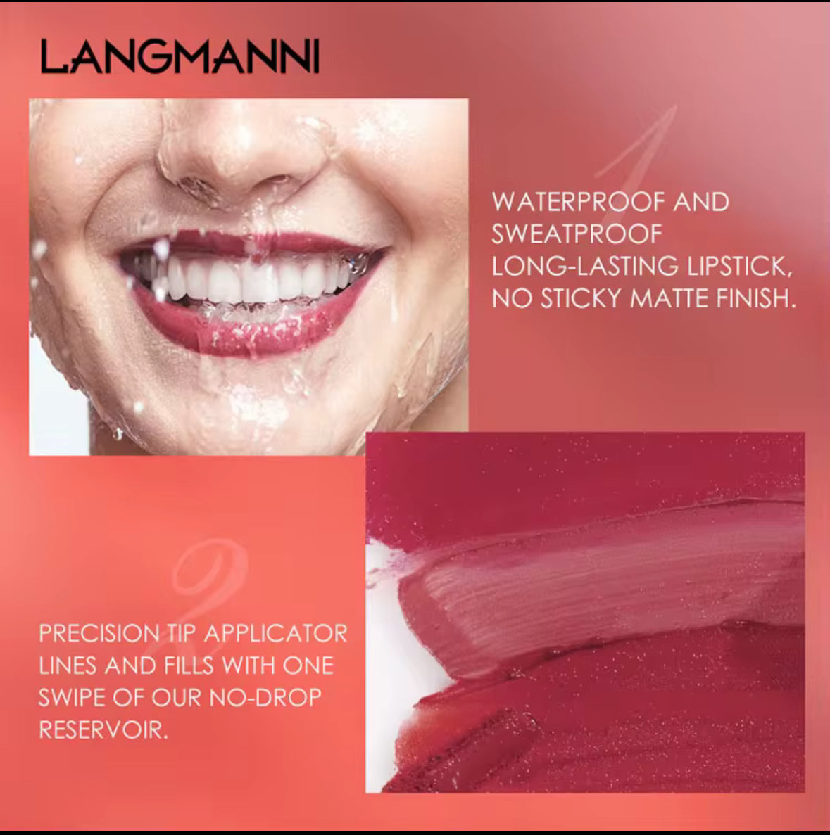 Set combinado de delineador de labios y brillo de labios mate