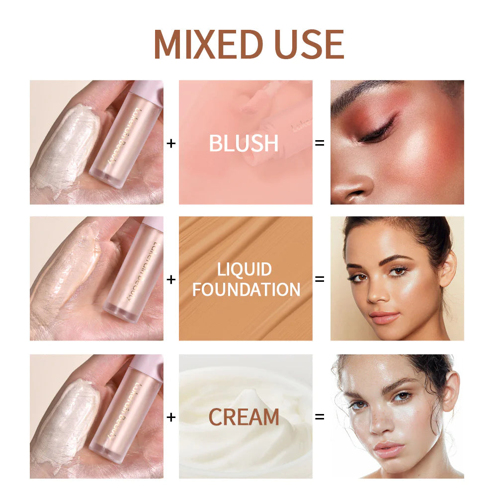 Sombra de ojos líquida iluminadora y abrillantadora facial